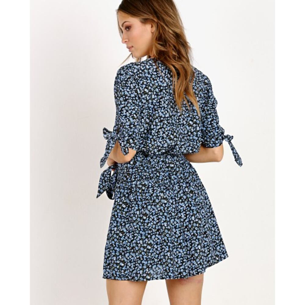 Faithfull the Brand Oslo Dress Women 6 Blossom Village Blue Floral Boho Romantic - Picture 3 of 14